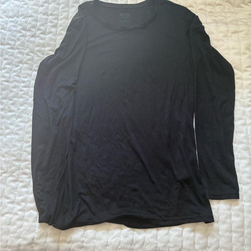 Uniqlo Heattech Black Long Sleeve Top Shirt Warm Winter Layering Crew